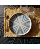 Lot de 6 assiettes à dessert spirale bleues - 21cm