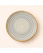 Lot de 6 assiettes à dessert spirale bleues - 21cm