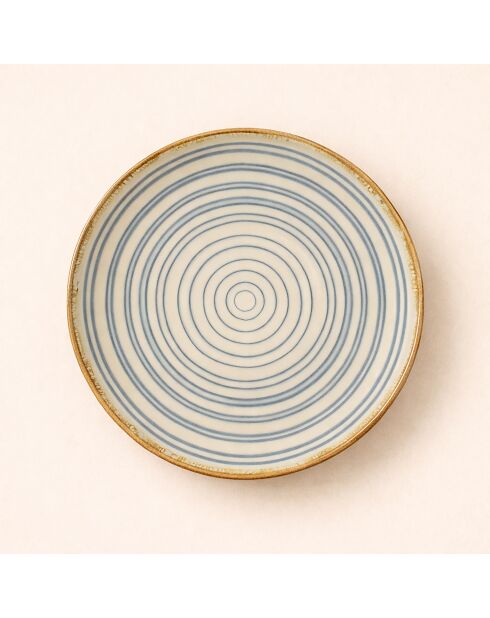 Lot de 6 assiettes à dessert spirale bleues - 21cm