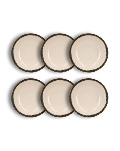 Set di 6 piatti da minestra Atom beige - 21 cm