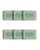 Lot de 6 assiettes rectangulaires Capria vertes - 24x17 cm