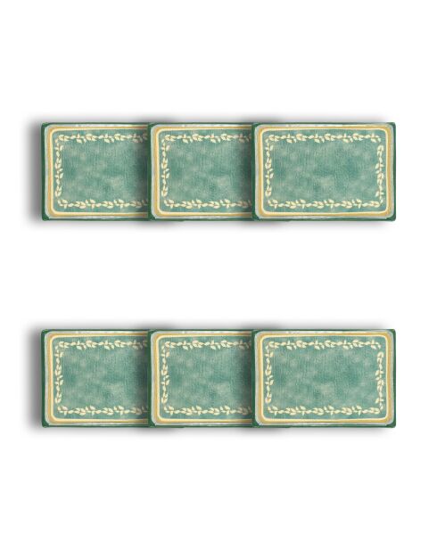 Lot de 6 assiettes rectangulaires Capria vertes - 24x17 cm
