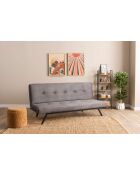 Divano letto a 3 posti Zola grigio - 78 cm x 64 cm x 180 cm