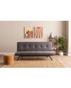 Divano letto a 3 posti Zola grigio - 78 cm x 64 cm x 180 cm