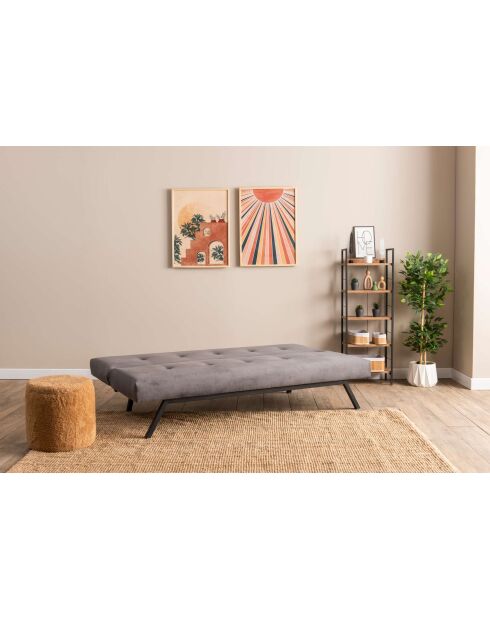 Divano letto a 3 posti Zola grigio - 78 cm x 64 cm x 180 cm