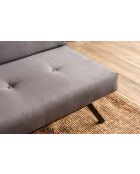 Divano letto a 3 posti Zola grigio - 78 cm x 64 cm x 180 cm
