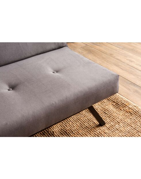 Divano letto a 3 posti Zola grigio - 78 cm x 64 cm x 180 cm