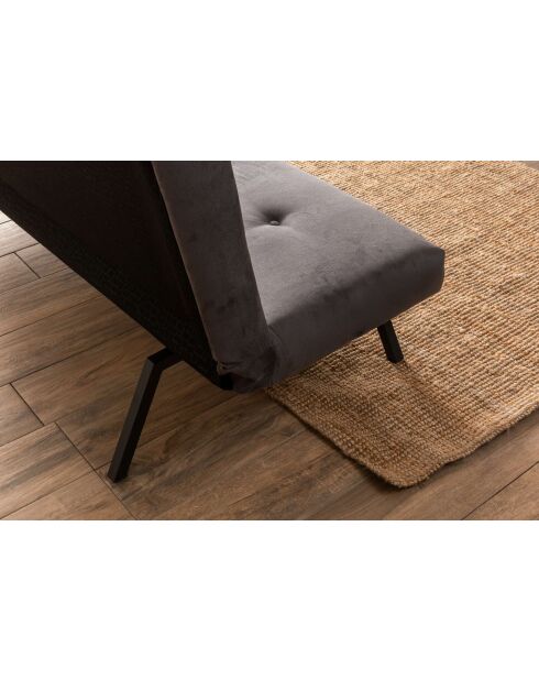 Divano letto a 3 posti Zola grigio - 78 cm x 64 cm x 180 cm