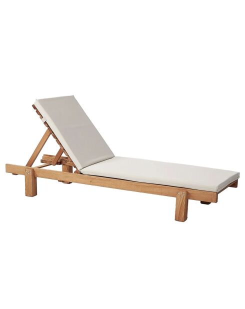 Chaise longue de jardin MYA01 crème - l. 59 cm   x H. . 25 cm x P.180 cm