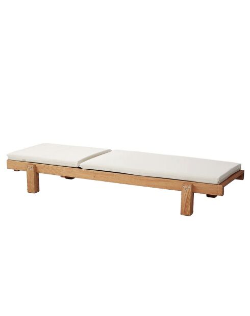 Chaise longue de jardin MYA01 crème - l. 59 cm   x H. . 25 cm x P.180 cm