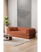 Canapé-lit 3 places orange - l . 190 cm x P. 90 cm x H . 36 cm