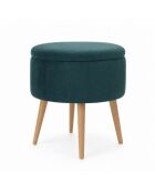 Pouf Berlin Babyface émeraude - D. 45 cm x 3 cm x H . 24.5 cm