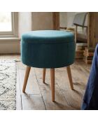 Pouf Berlin Babyface émeraude - D. 45 cm x 3 cm x H . 24.5 cm