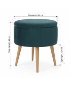 Pouf Berlin Babyface émeraude - D. 45 cm x 3 cm x H . 24.5 cm