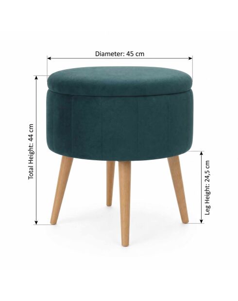 Pouf Berlin Babyface émeraude - D. 45 cm x 3 cm x H . 24.5 cm