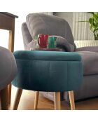 Pouf Berlin Babyface émeraude - D. 45 cm x 3 cm x H . 24.5 cm