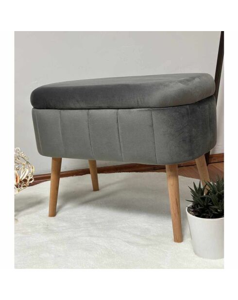 Mini Oslo Bank anthrazit - L. 60 cm x H. 46 cm x T. 35 cm