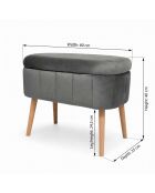 Banc Mini Oslo anthracite - l . 60 cm  x H. 46 cm  x P. 35 cm