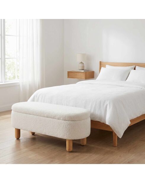 Banc Par Dieu blanc - l . 120 cm  x H. 44 cm  x P. 35 cm