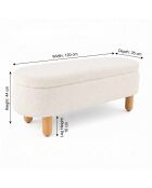 Banc Par Dieu blanc - l . 120 cm  x H. 44 cm  x P. 35 cm