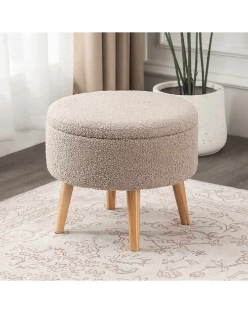 Beiger Sitzsack Berlin Wellsoft, D. 45 cm x 3 cm x H. 24,5 cm