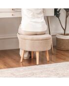 Beiger Sitzsack Berlin Wellsoft, D. 45 cm x 3 cm x H. 24,5 cm
