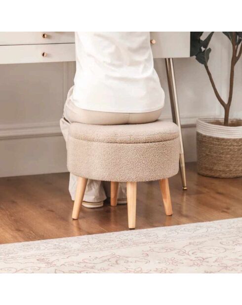 Beiger Sitzsack Berlin Wellsoft, D. 45 cm x 3 cm x H. 24,5 cm