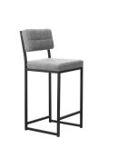 Tabouret de bar Rétro gris - l. 40 cm x H. 98 cm x P. 40 cm