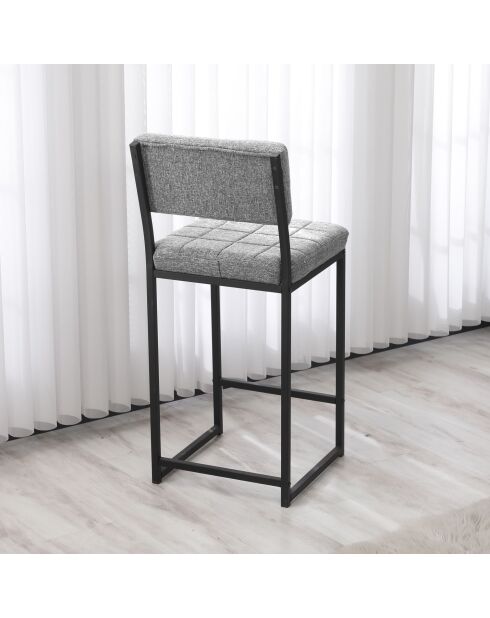 Tabouret de bar Rétro gris - l. 40 cm x H. 98 cm x P. 40 cm