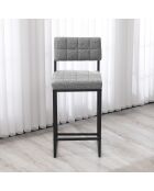 Tabouret de bar Rétro gris - l. 40 cm x H. 98 cm x P. 40 cm