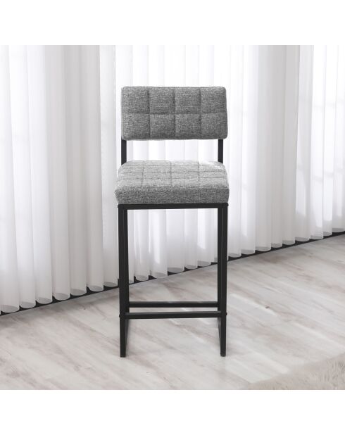 Tabouret de bar Rétro gris - l. 40 cm x H. 98 cm x P. 40 cm