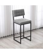 Tabouret de bar Rétro gris - l. 40 cm x H. 98 cm x P. 40 cm
