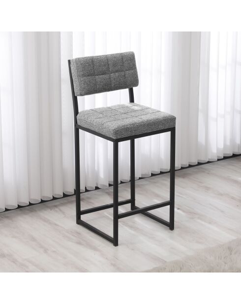 Tabouret de bar Rétro gris - l. 40 cm x H. 98 cm x P. 40 cm
