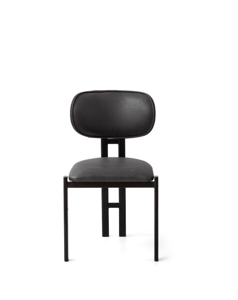 Set von 2 Stühlen Muriz schwarz anthrazit - L.43 cm x H. 83 cm x T. 47,5 cm