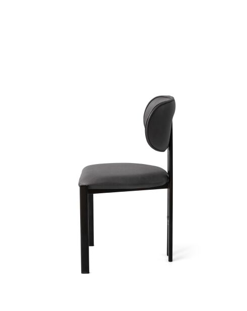Set von 2 Stühlen Muriz schwarz anthrazit - L.43 cm x H. 83 cm x T. 47,5 cm