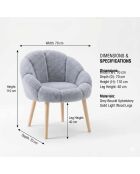 Fauteuil Marguerite gris - l . 70 cm  x H. 110 cm  x P. 70 cm