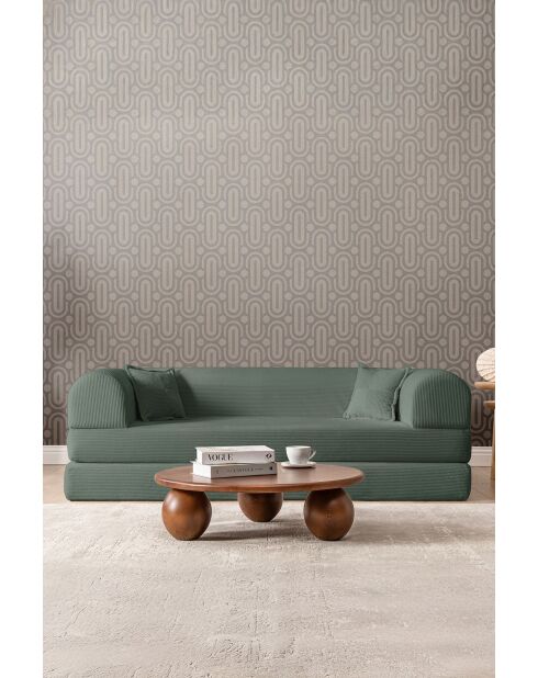 Canapé-lit 3 places vert - l . 190 cm x P . 90 cm x H . 36 cm