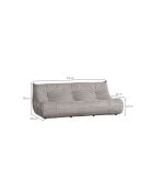 Bocek weißes 3-Sitzer-Sofa - L. 210 cm x L. 100 cm x H. 80 cm