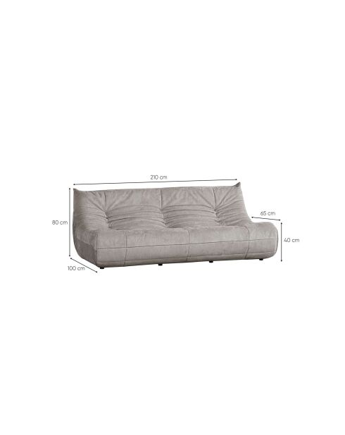 Bocek weißes 3-Sitzer-Sofa - L. 210 cm x L. 100 cm x H. 80 cm