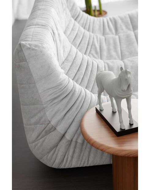 Bocek weißes 3-Sitzer-Sofa - L. 210 cm x L. 100 cm x H. 80 cm