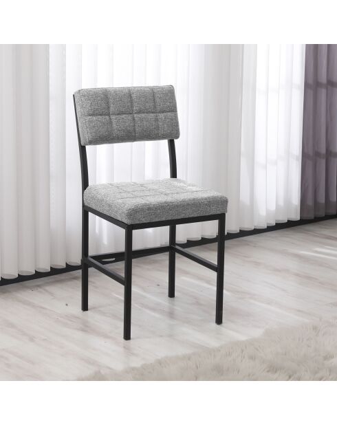 Silla gris Dubai - 40 cm de largo x 82 cm de alto x 40 cm de profundidad
