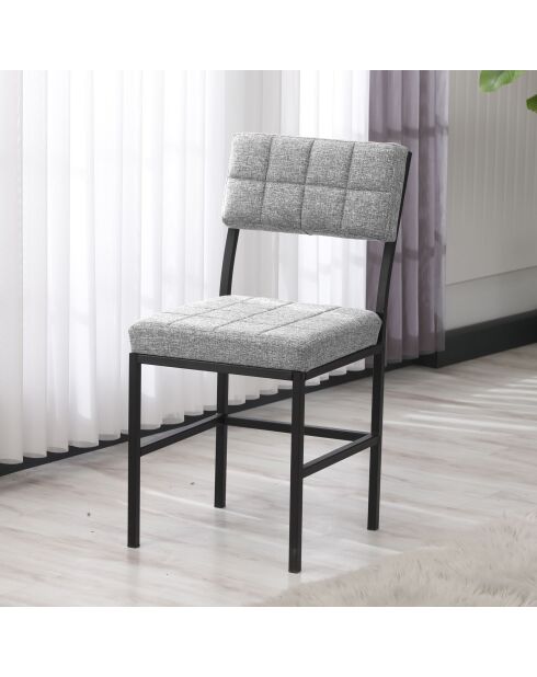 Silla gris Dubai - 40 cm de largo x 82 cm de alto x 40 cm de profundidad