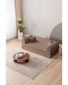 Beiges 3-Sitzer-Schlafsofa — B 190 cm x T 90 cm x H. 36 cm
