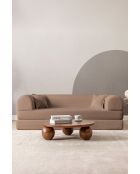 Beiges 3-Sitzer-Schlafsofa — B 190 cm x T 90 cm x H. 36 cm