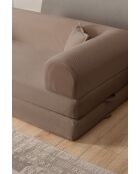 Beiges 3-Sitzer-Schlafsofa — B 190 cm x T 90 cm x H. 36 cm