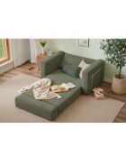 Divano letto singolo verde Wello - L. 80 cm x P. 70 cm x H 35 cm
