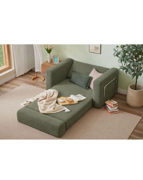 Divano letto singolo verde Wello - L. 80 cm x P. 70 cm x H 35 cm