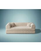 Divano letto a 3 posti color crema - l. 190 cm x P. 90 cm x H. 36 cm