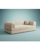 Divano letto a 3 posti color crema - l. 190 cm x P. 90 cm x H. 36 cm