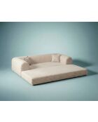 Divano letto a 3 posti color crema - l. 190 cm x P. 90 cm x H. 36 cm